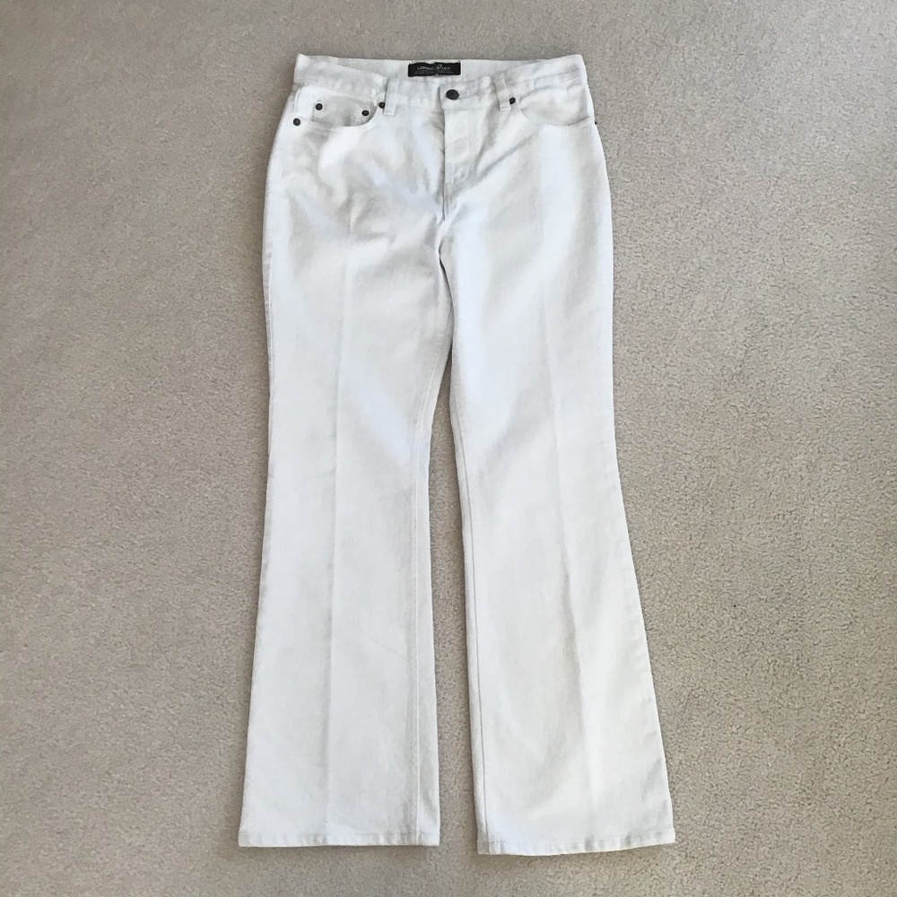 LONDONJEAN STRETCH WHITE BUTTON FLY SIZE 8